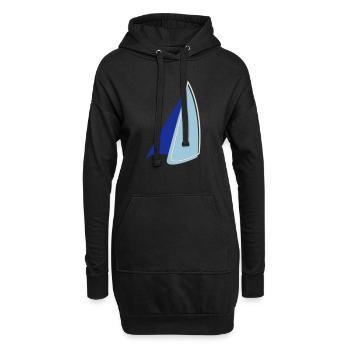 Segel Zweifarbig - Hoodie-Kleid - Schwarz - Vorne