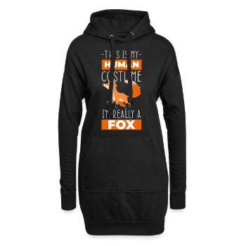 Fuchs Hühnerschreck Fuchsfell Intelligenz - Hoodie-Kleid - Schwarz - Vorne
