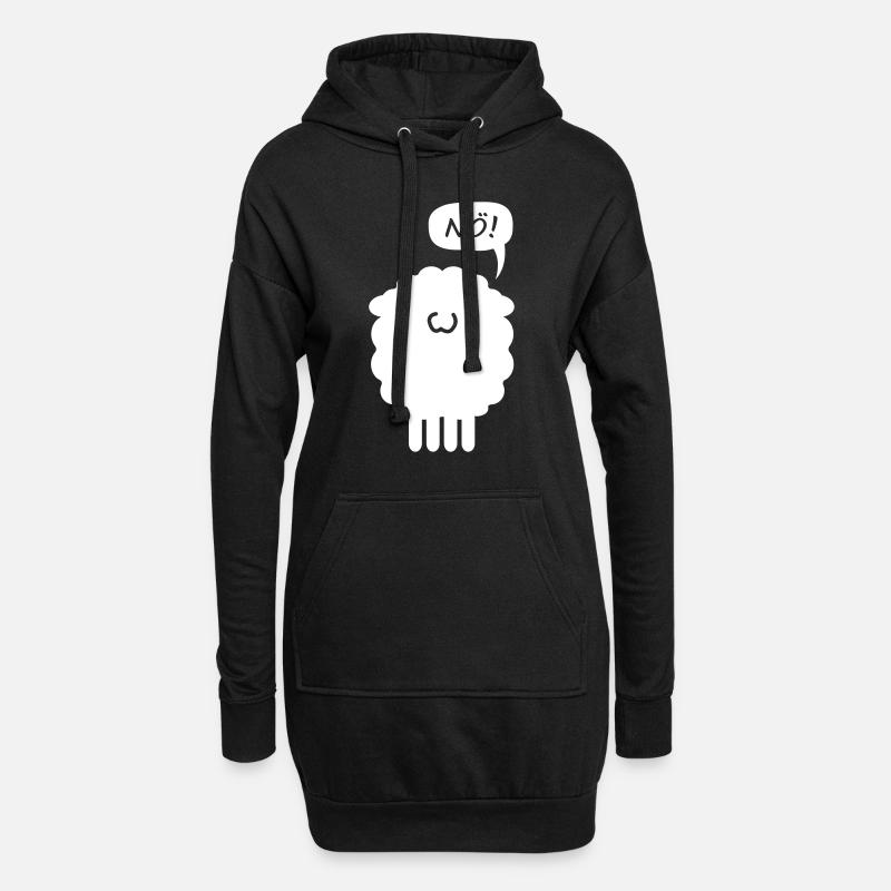Schaf Statement Nö! - Hoodie-Kleid - Schwarz