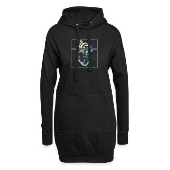 Coeur Anatomie Humaine Emo Pastel Goth - Sweat-shirt à capuche long Femme - noir - Devant
