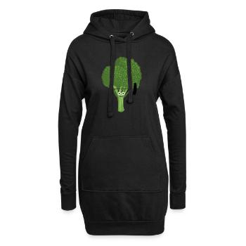 sportler brokkoli,gewichte heben, brokkoli - Hoodie-Kleid - Schwarz - Vorne