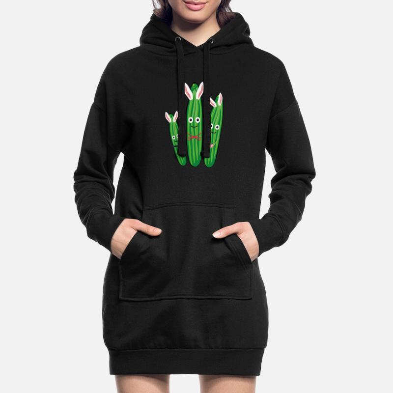 Trio de concombre,concombre,concombre,concombre,concombre,concombre,lapins, lapins Sweat-shirt à capuche long Femme