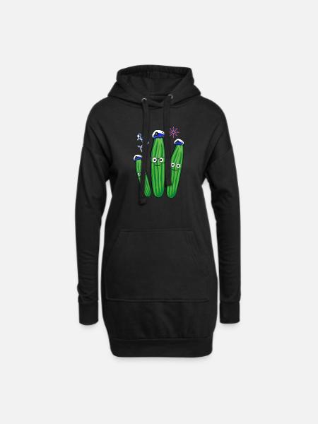 Matrosen, Kapitän, Anker, Steuer, Gurken, gurke - Hoodie-Kleid - Schwarz