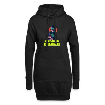 Bonne musique zombie - Sweat-shirt à capuche long Femme - noir - Devant