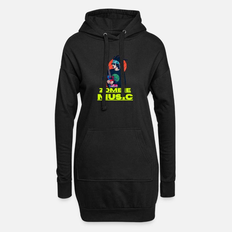 Good Zombie Music - Hoodie-Kleid - Schwarz