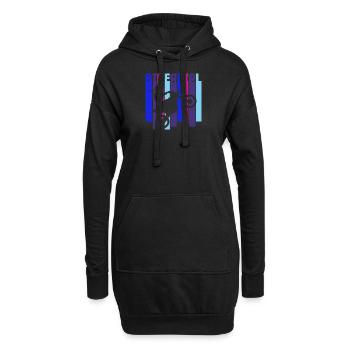 Bikergirl Wheelie Biker-Girl Motocross Biker Girl - Hoodie-Kleid - Schwarz - Vorne