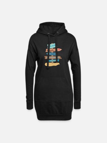 Urlaub - Hoodie-Kleid - Schwarz