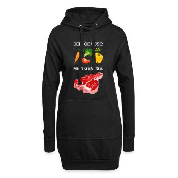 Viande, steak de légumes, carnivore, grillade - Sweat-shirt à capuche long Femme - noir - Devant