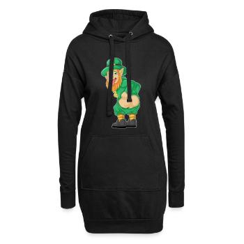 Chemise drôle de leprechaun – Te de la Saint-Patrick - Sweat-shirt à capuche long Femme - noir - Devant