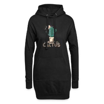 cactus cactus cactus symbole soleil désert sable - Sweat-shirt à capuche long Femme - noir - Devant
