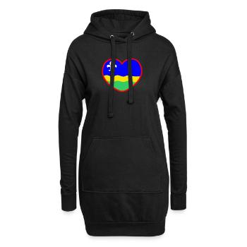 Le cœur du drapeau du Flefoland Flevoland - Sweat-shirt à capuche long Femme - noir - Devant