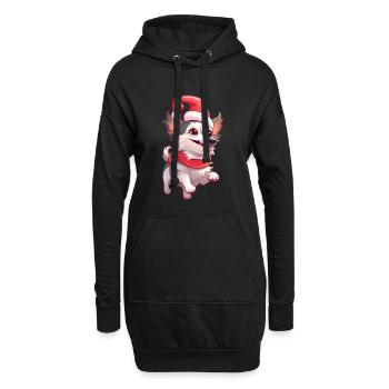 Délice de patte de Noël - Sweat-shirt à capuche long Femme - noir - Devant