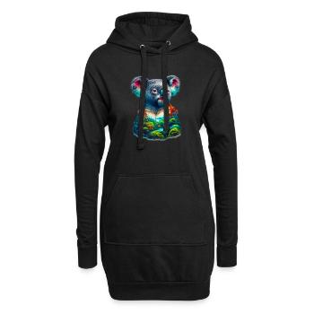 Koala - Hoodie-Kleid - Schwarz - Vorne