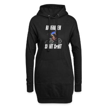 Elektrische Energie Fahrrad Tanken Statement Strom - Hoodie-Kleid - Schwarz - Vorne