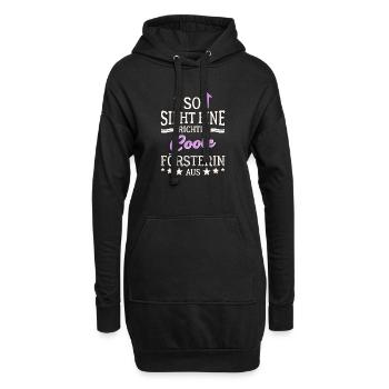 So sieht eine richtig coole Försterin aus - Hoodie-Kleid - Schwarz - Vorne