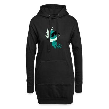 Feuilles de palmier tropical dans le vent - Sweat-shirt à capuche long Femme - noir - Devant