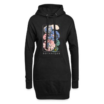 Botanique Etude Florale Pastel - Sweat-shirt à capuche long Femme - noir - Devant