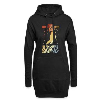 Drôle de garçon de ski - Sweat-shirt à capuche long Femme - noir - Devant