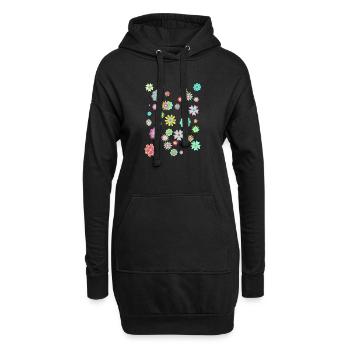 Flower Power Peace & Power Unisexe - Sweat-shirt à capuche long Femme - noir - Devant
