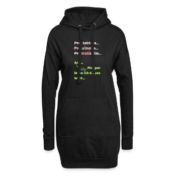 Prokrastination Witz lustiger Spruch Hängematte - Hoodie-Kleid - Schwarz - Vorne