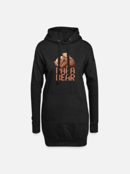 papa bear papa ours - Hoodie-Kleid - Schwarz