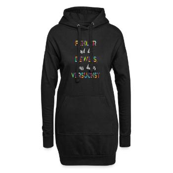 Les erreurs en sont la preuve – un dicton motivant - Sweat-shirt à capuche long Femme - noir - Devant