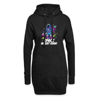 Space Insert Coin - Hoodie-Kleid - Schwarz - Vorne