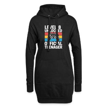 Level 8 Freigeschalteter Geburtstags-Gamer-Geburtstag - Hoodie-Kleid - Schwarz - Vorne