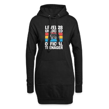 Level 28 Freigeschaltetes Tee-Tee - Hoodie-Kleid - Schwarz - Vorne