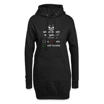 Willst Du mit mir gehen? ja nein nur ... - Hoodie-Kleid - Schwarz - Vorne