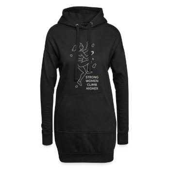 Des femmes fortes grimpent plus haut – Art en ligne grimpeur féminine - Sweat-shirt à capuche long Femme - noir - Devant