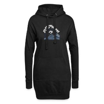 Sakura Bogen über Bergkette - Hoodie-Kleid - Schwarz - Vorne