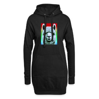 Alpaka - Hoodie-Kleid - Schwarz - Vorne