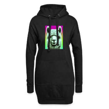 Alpaka - Hoodie-Kleid - Schwarz - Vorne