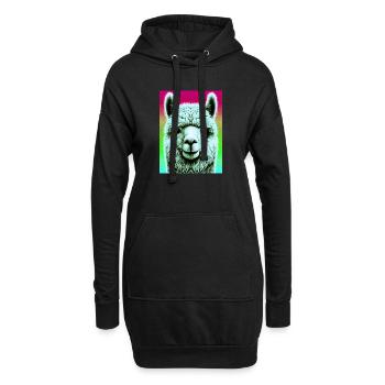 Alpaka - Hoodie-Kleid - Schwarz - Vorne