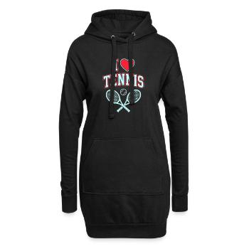 J’adore le t-shirt de tennis, style fan de tennis cool - Sweat-shirt à capuche long Femme - noir - Devant