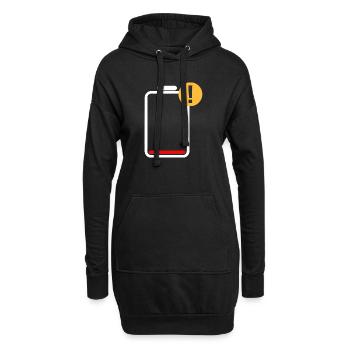 Batterie faible - Sweat-shirt à capuche long Femme - noir - Devant