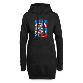 Best Friend Loyalty Four Paws - Hoodie-Kleid - Schwarz - Vorne