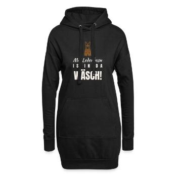 Mei Lederhosn is in da Wäsch Trachten Volksfest - Hoodie-Kleid - Schwarz - Vorne