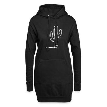 Conception du dessin de traits de cactus - Sweat-shirt à capuche long Femme - noir - Devant