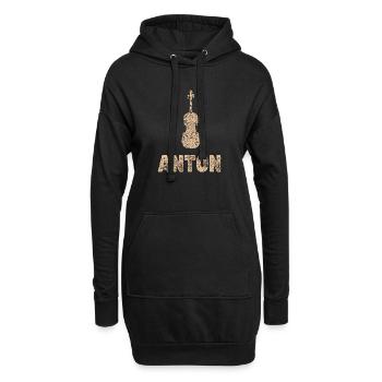 Anton - Sweat-shirt à capuche long Femme - noir - Devant
