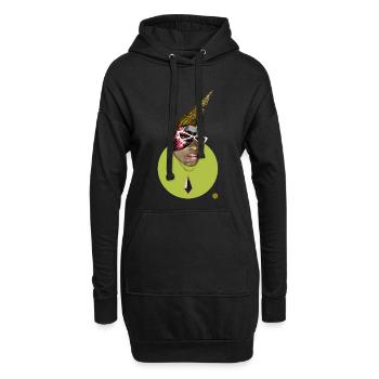 Collage numérique surréaliste - Shell Bizu - Sweat-shirt à capuche long Femme - noir - Devant