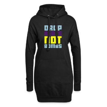 drop beats not bombs - Hoodie-Kleid - Schwarz - Vorne