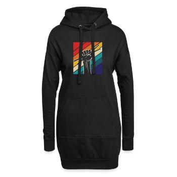 Batterie, Tambour, Musique, Instrument - Sweat-shirt à capuche long Femme - noir - Devant