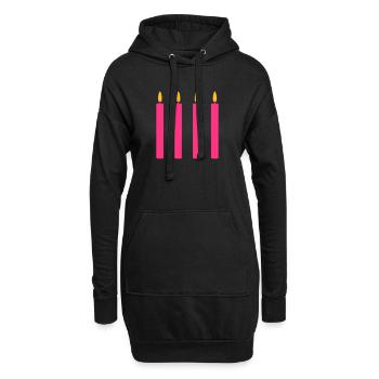 4 Kerzen //vier//vierter Geburtstag //viertes Mal - Hoodie-Kleid - Schwarz - Vorne