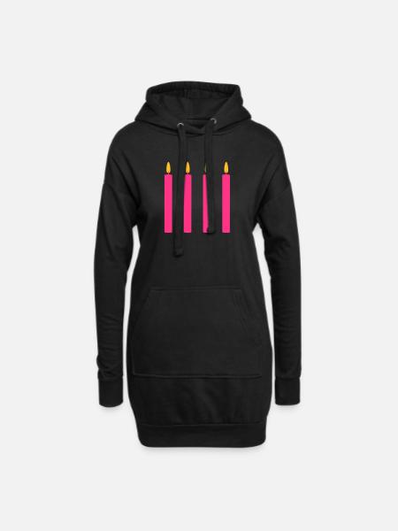 4 candles / / four / / fourth birthday / / fourth - Hoodie Dress - black