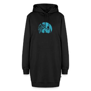 La nature - Sweat-shirt à capuche long Femme - noir - Devant