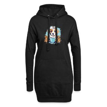 Cute Plants Dog and Coffee Gardening Caffeine - Hoodie-Kleid - Schwarz - Vorne