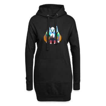Chat en gelée - Sweat-shirt à capuche long Femme - noir - Devant