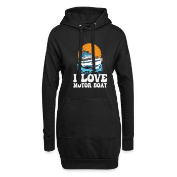 J’aime la parade de bateaux à moteur Citation de bateau à moteur - Sweat-shirt à capuche long Femme - noir - Devant